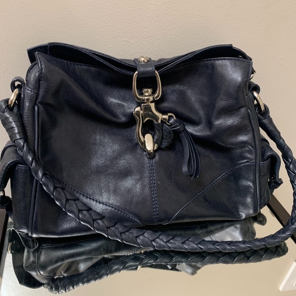 Francesco Biasia Navy Leather Bag